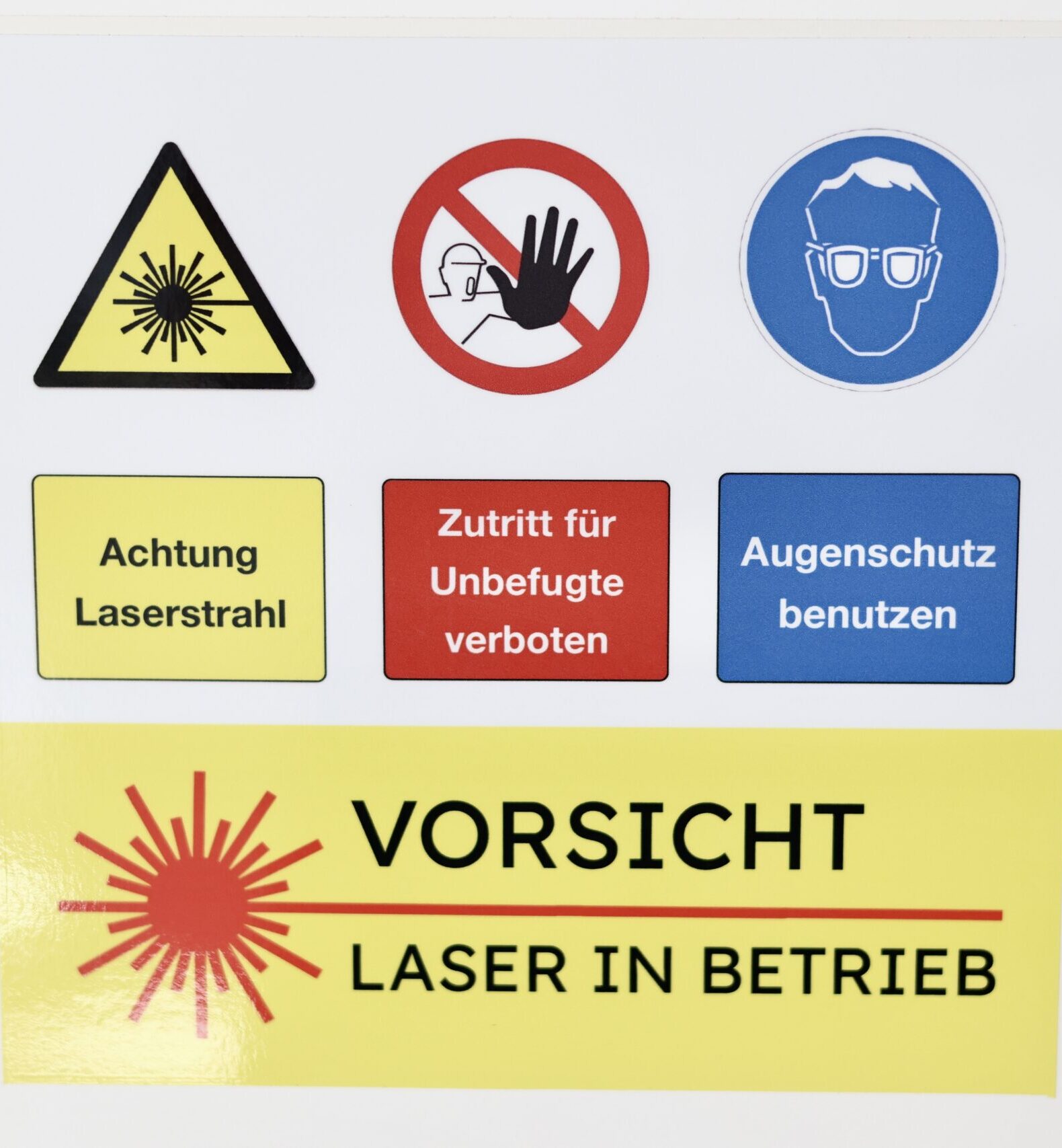 Warnkleber Laser Gross