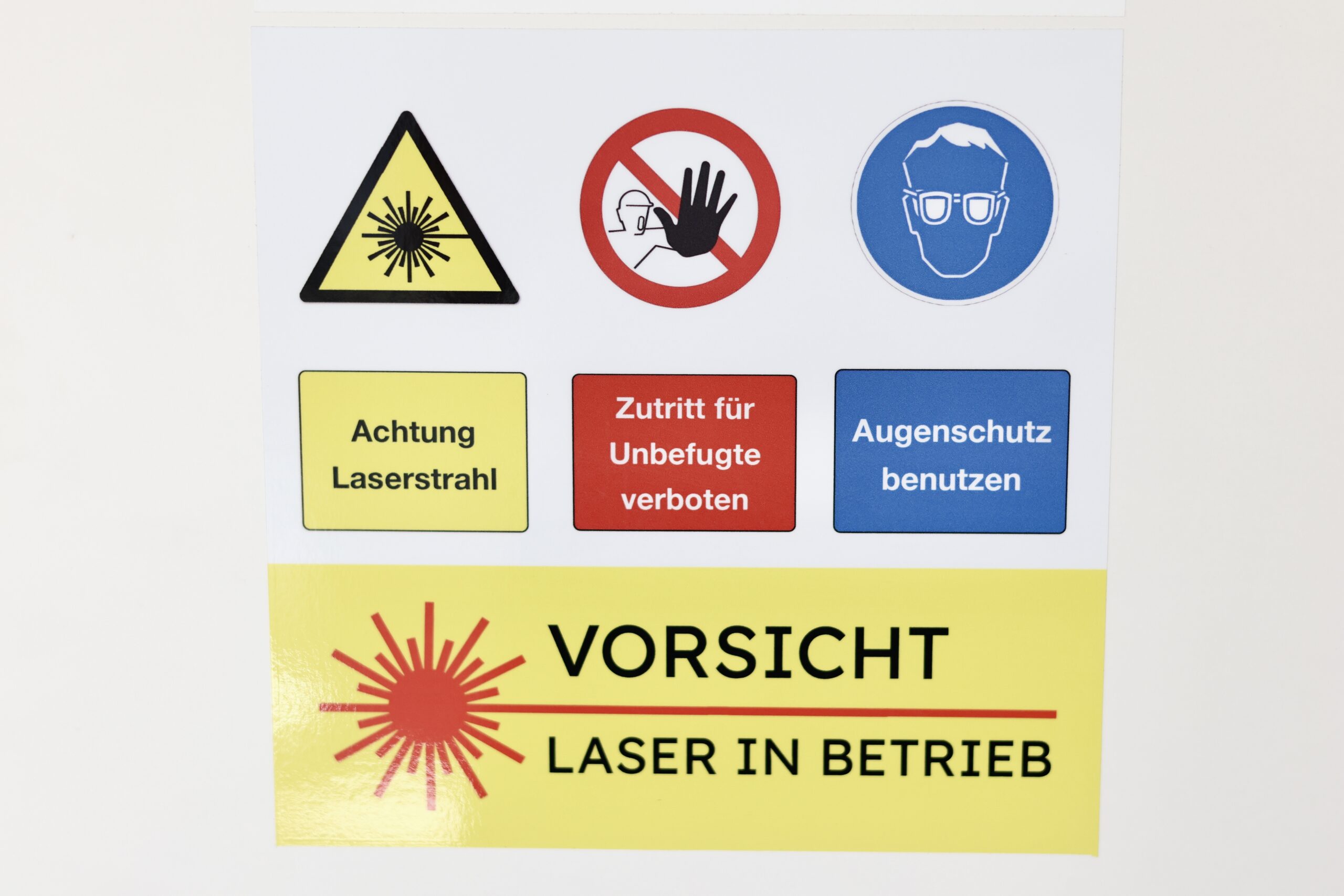 Warnkleber Laser Gross